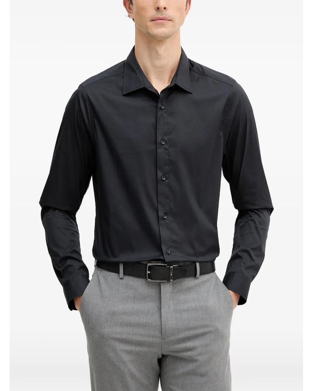 Mos Mosh Black Mmgmanny Button-Up Shirt for men
