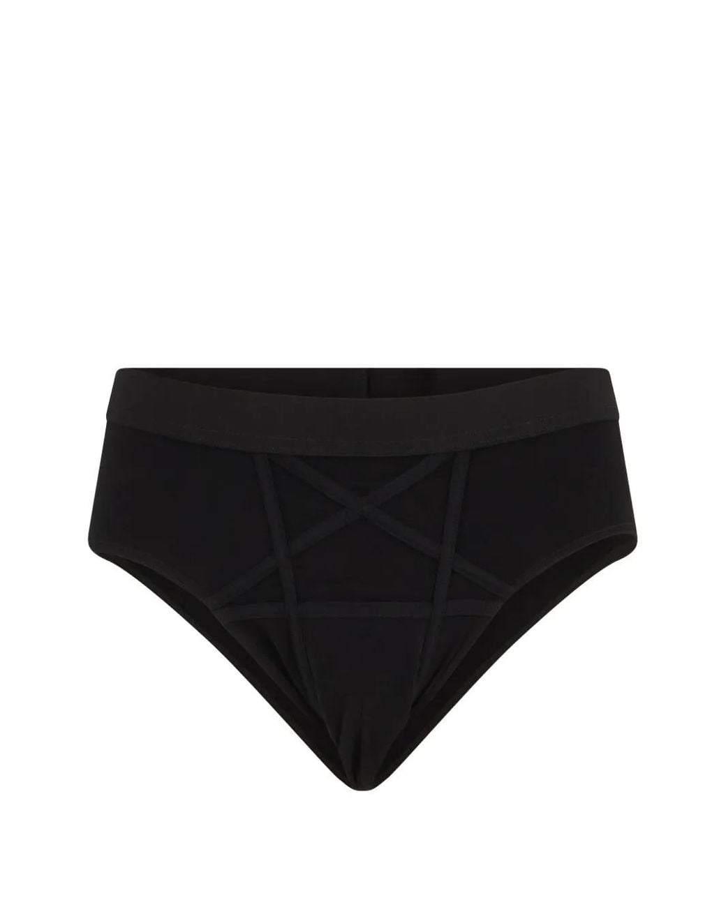 Rick Owens Black Penta High-Cut Briefs for men