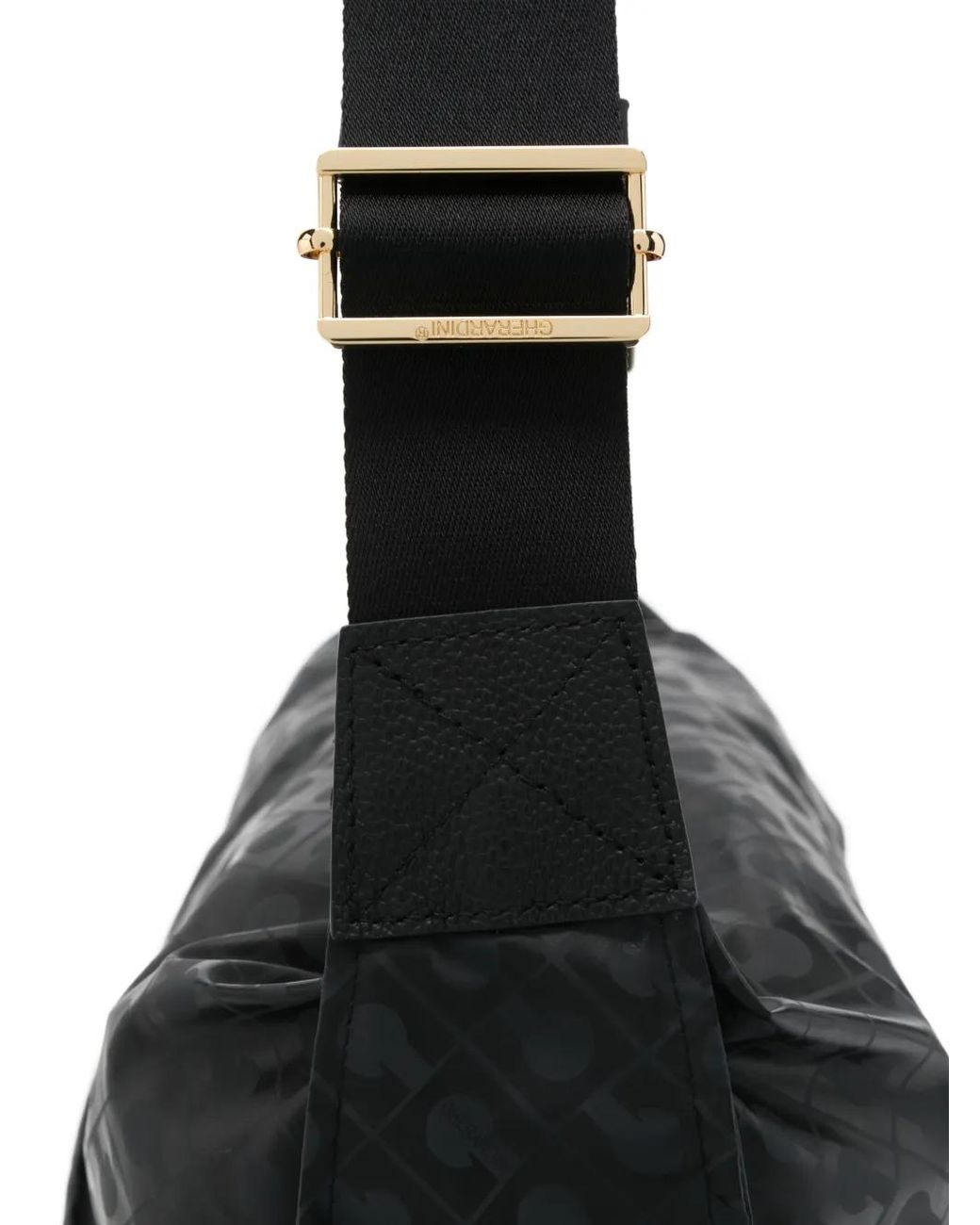 Gherardini Black Monogram-Pattern Satchel Bag