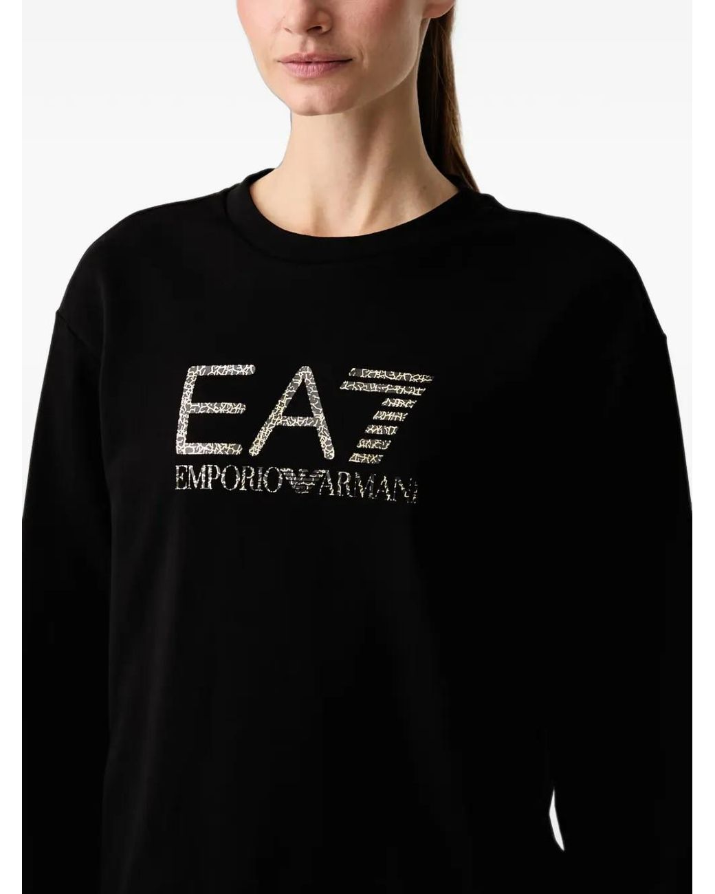 EA7 Black Logo-Print Sweatshirt