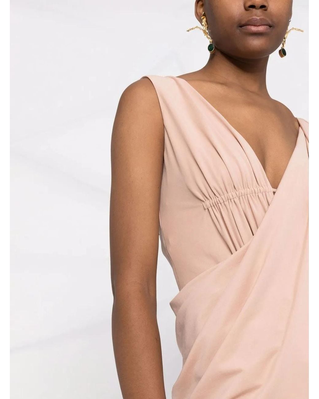 Alberta Ferretti Gedrapeerde Jurk in het Pink