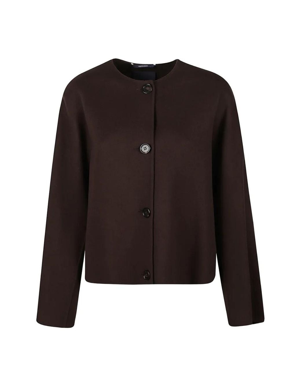 Max Mara Black Scarf-Detail Button-Front Jacket