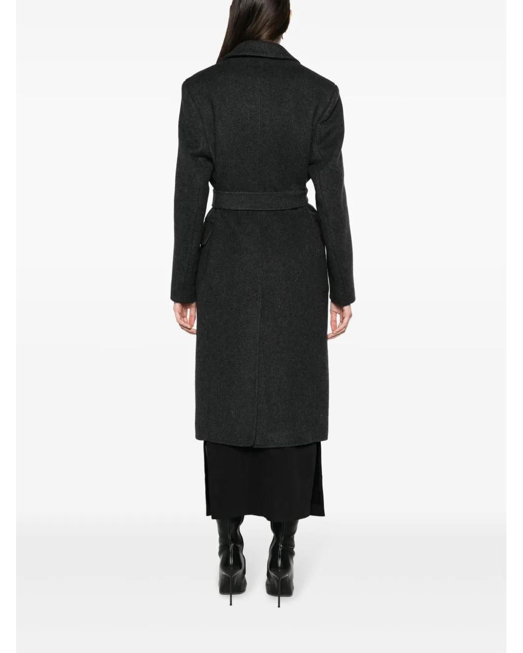 Max Mara Black Double-Breasted Cashmere Coat