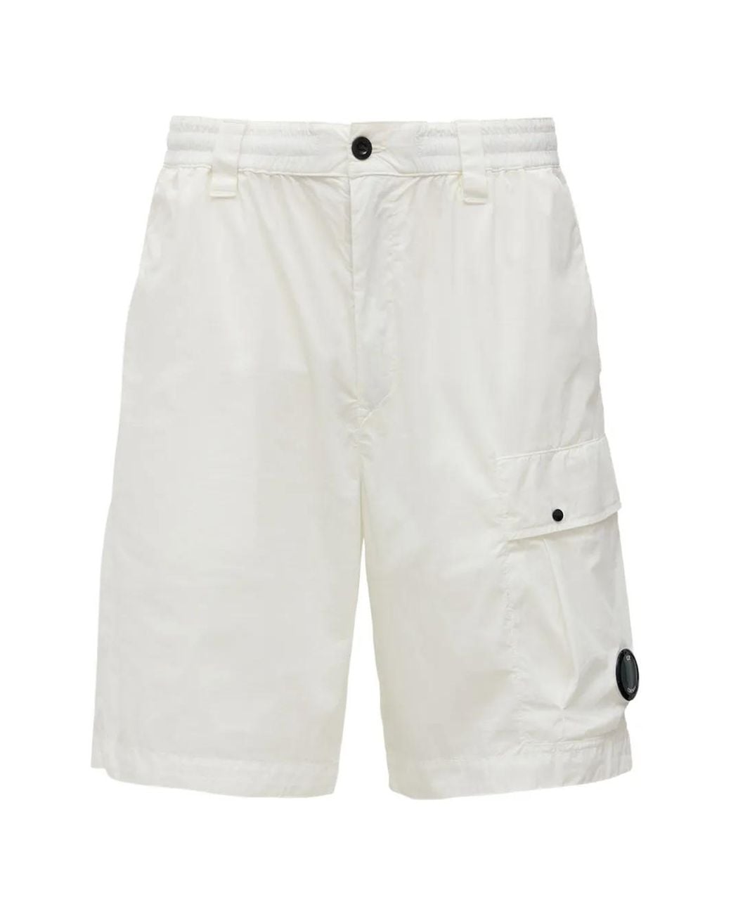 C P Company White Cargo-Pocket Shorts for men