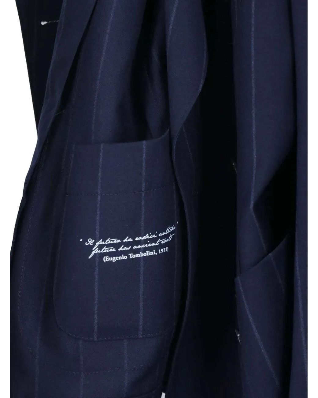 Tombolini Blue Pinstripe-Pattern Double-Breasted Suit for men