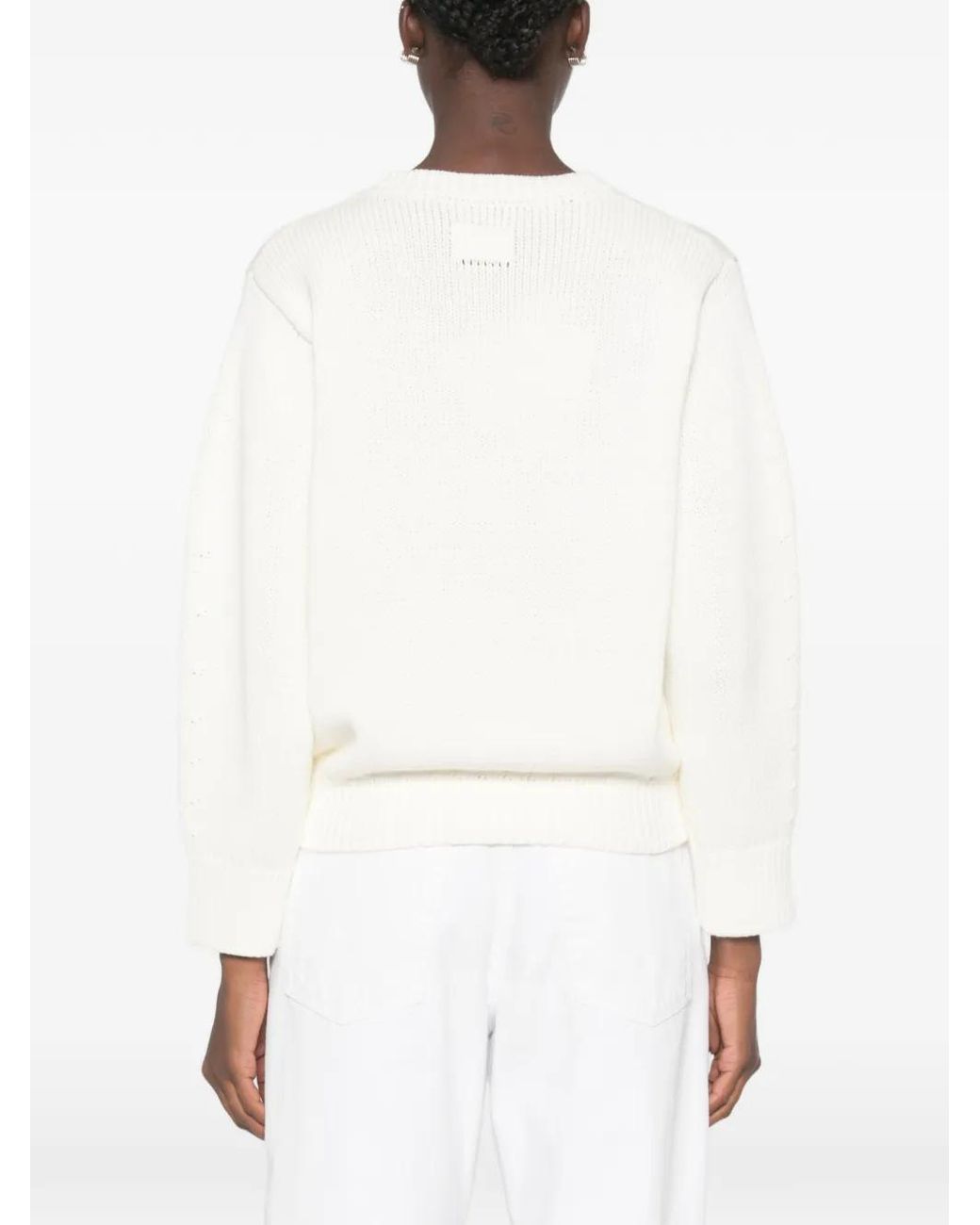 Totême White Cotton Oversized Sweater
