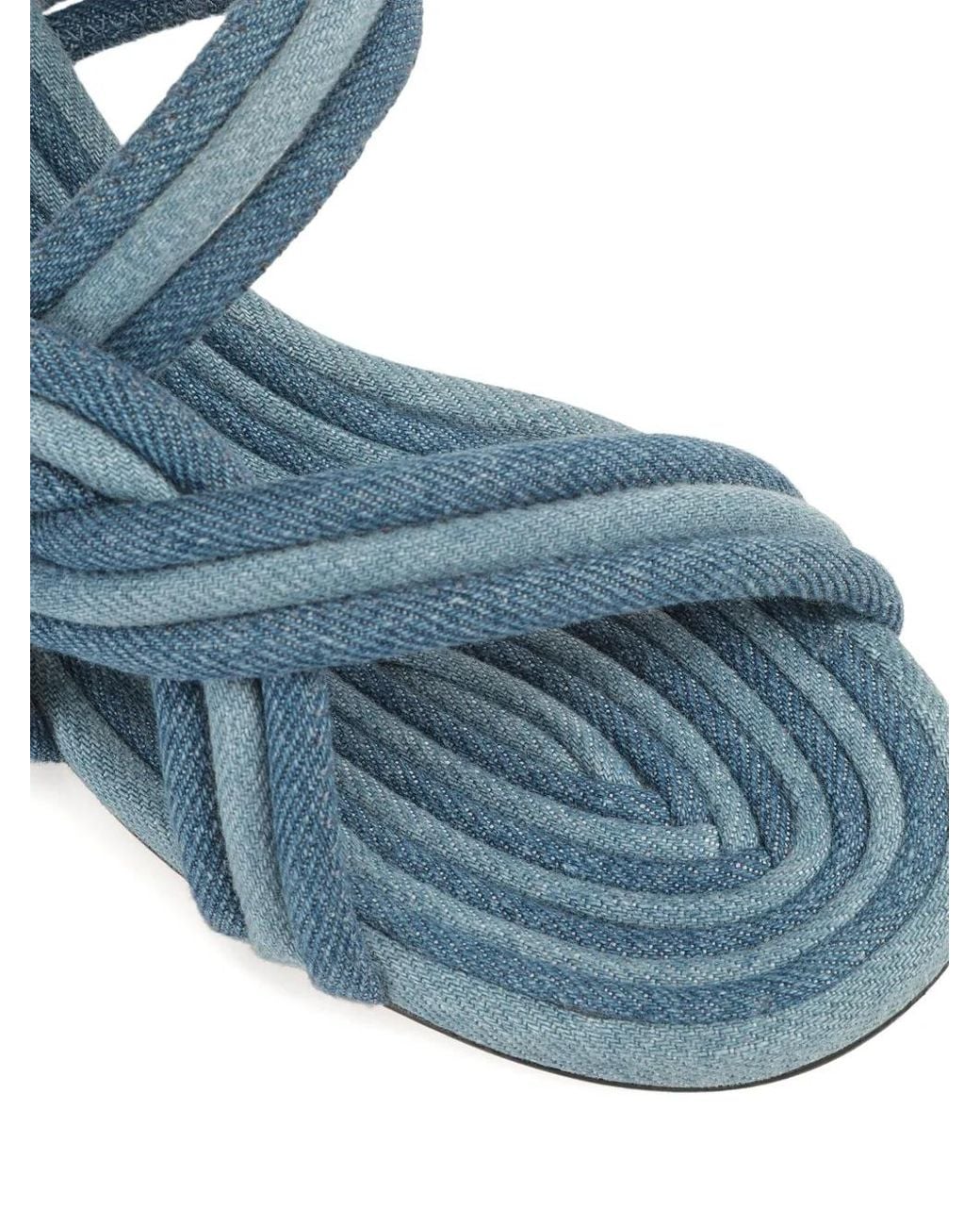 Sergio Rossi Blue 50Mm Watamu Knotted Denim Sandals