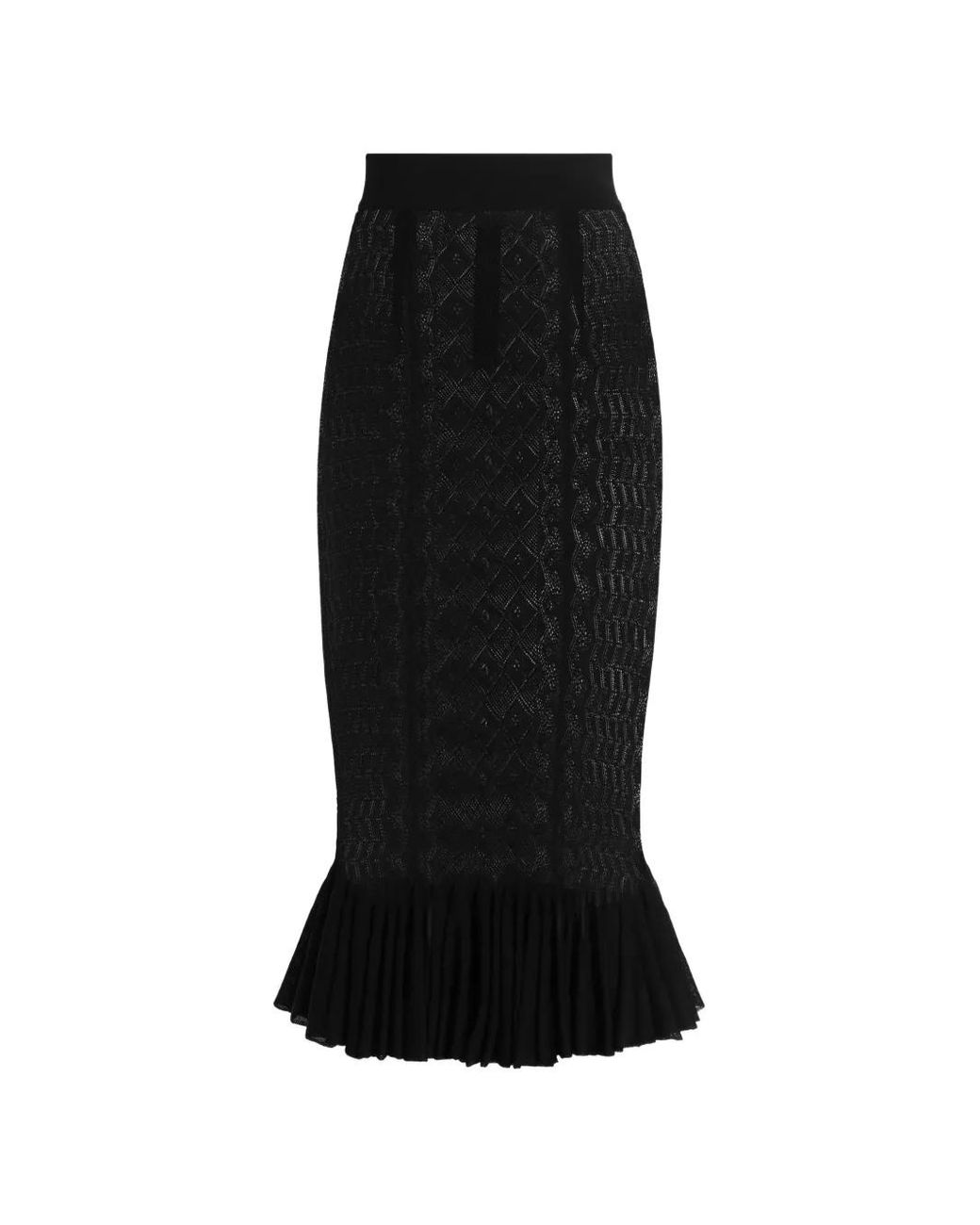 Dolce & Gabbana Black Lace-Stitch Knit Skirt
