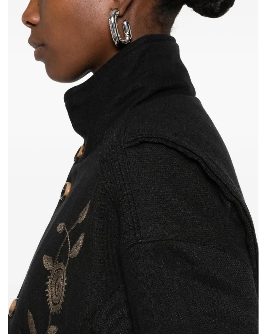 Antik Batik Black Aristide Floral-Embroidered Jacket