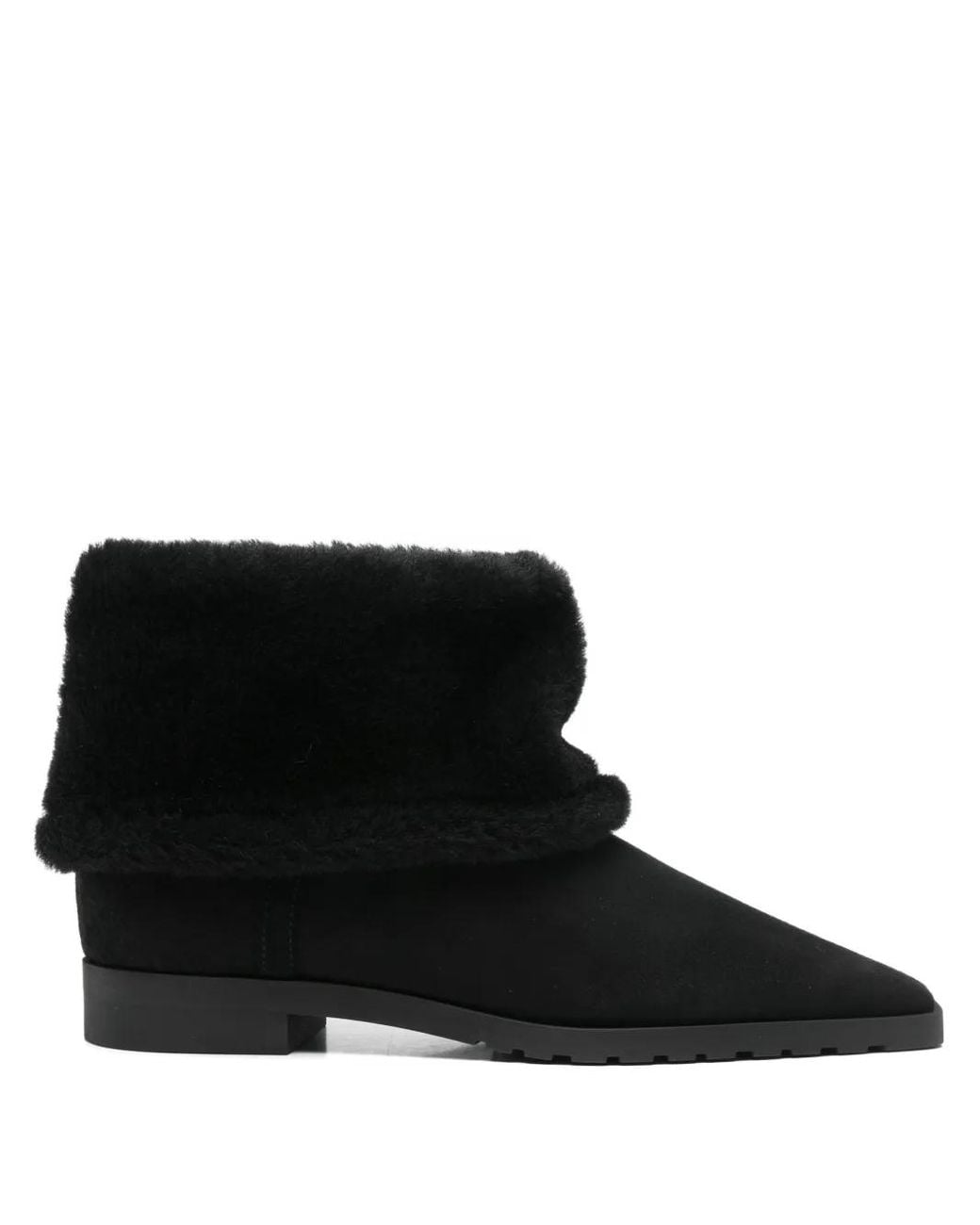Totême Black Fold-Down Shearling Boots