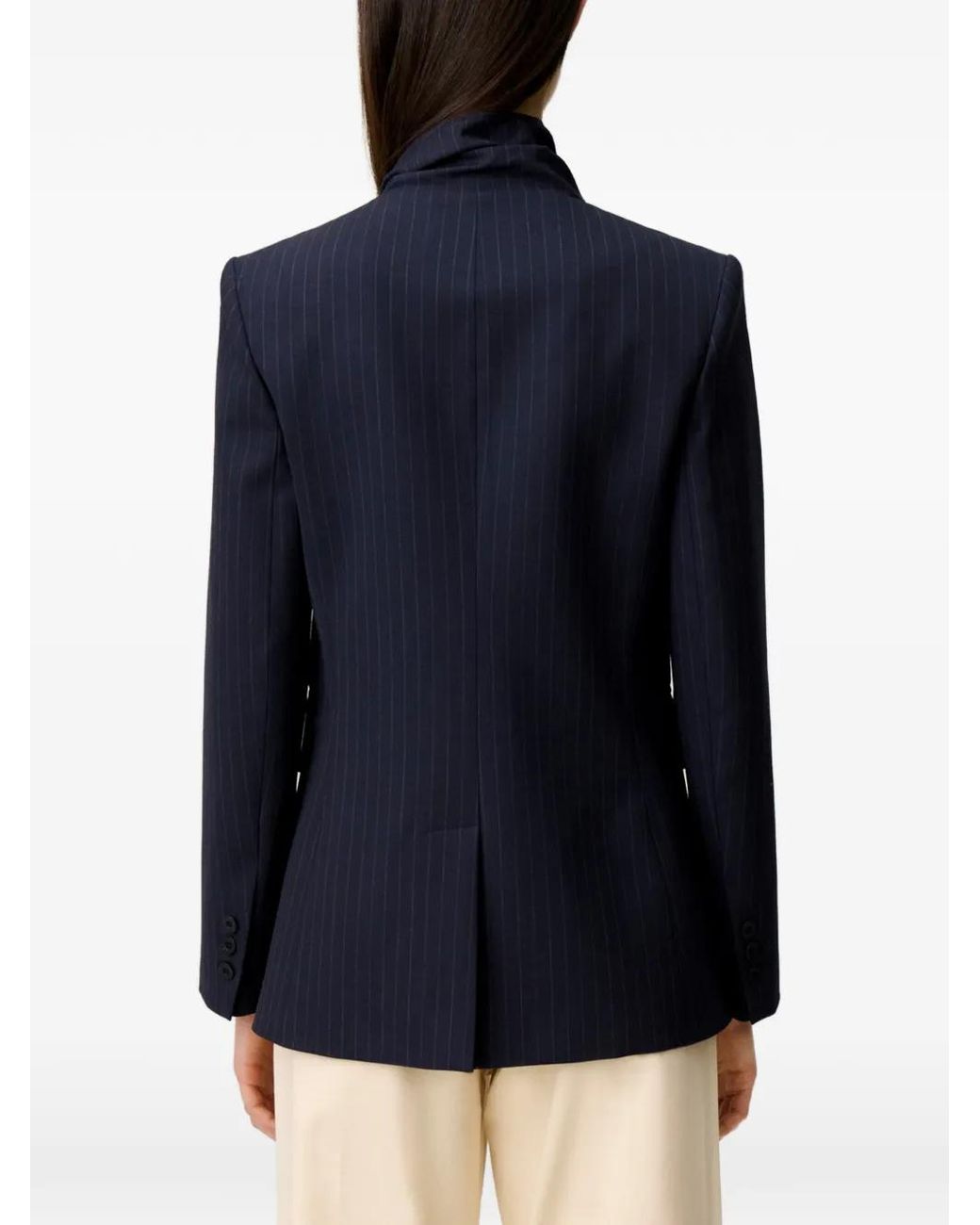 Claudie Pierlot Blue Wool Jacket With Removable Scarf