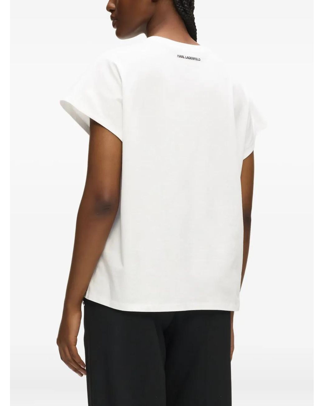Karl Lagerfeld White Rue St-Guillaume Relaxed T-Shirt