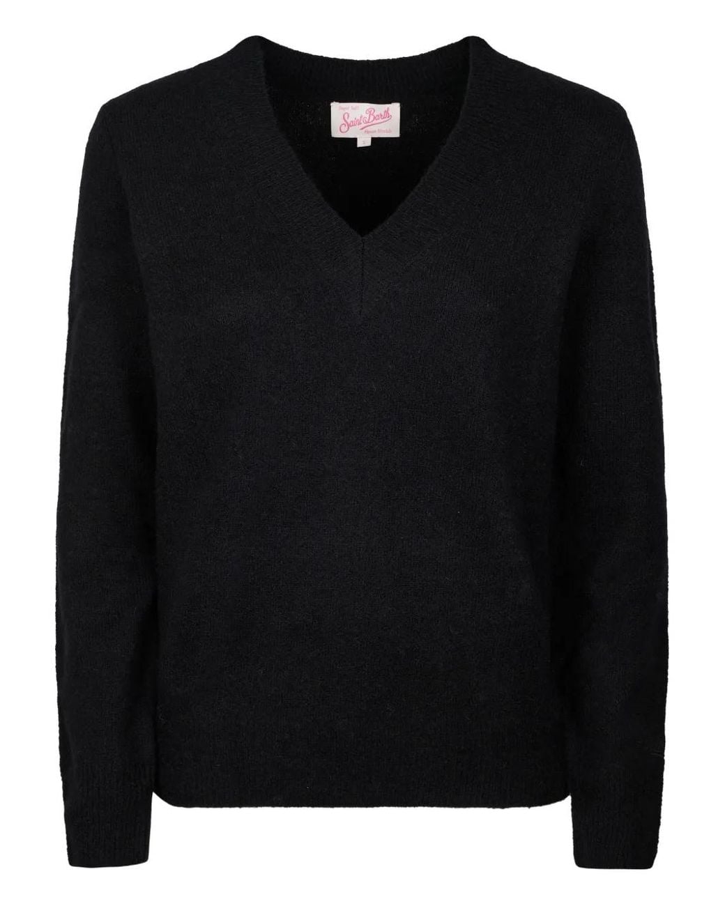 Mc2 Saint Barth Black V-Neck Sweater
