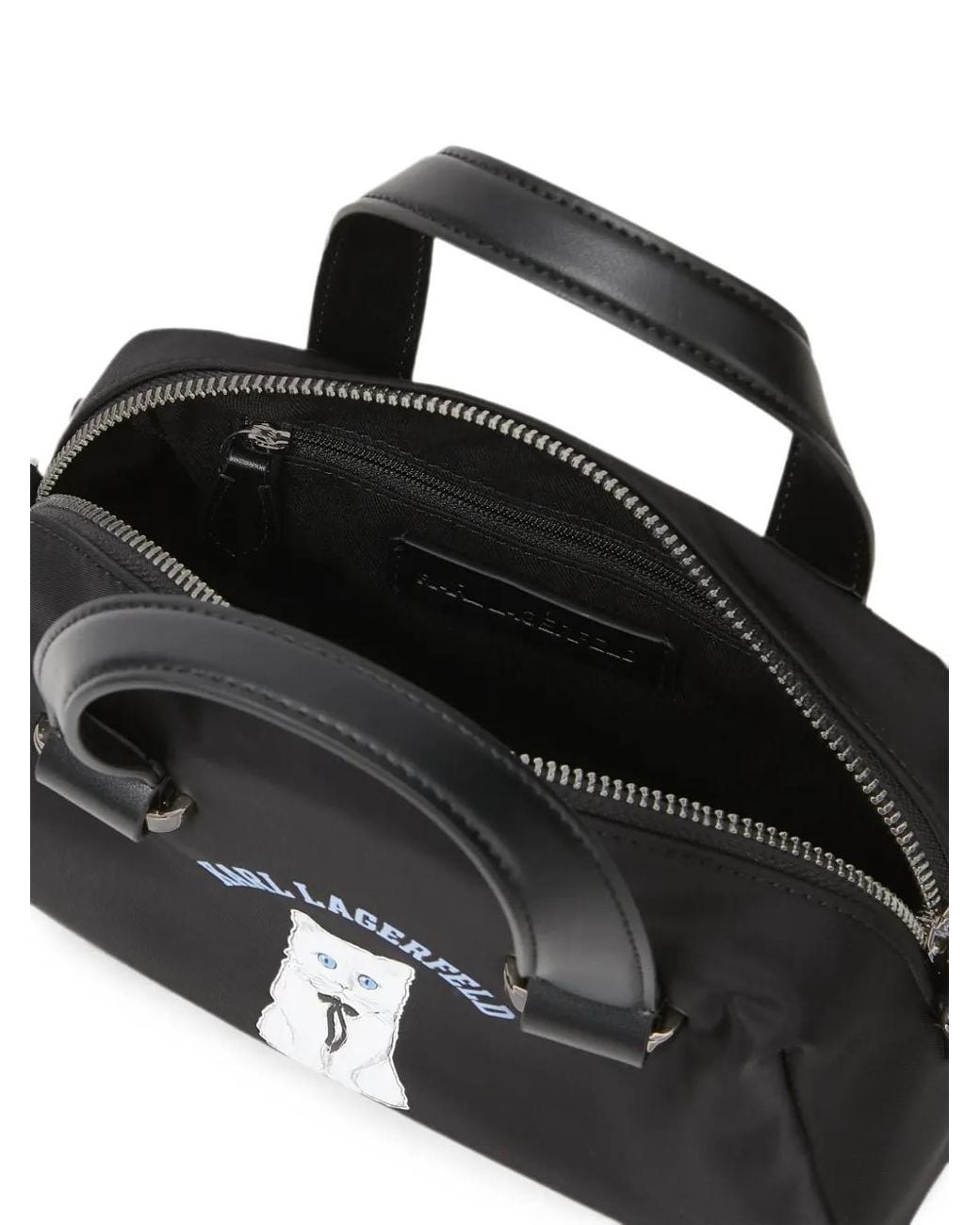 Karl Lagerfeld Black Ikon Choupette Small Satchel Bag