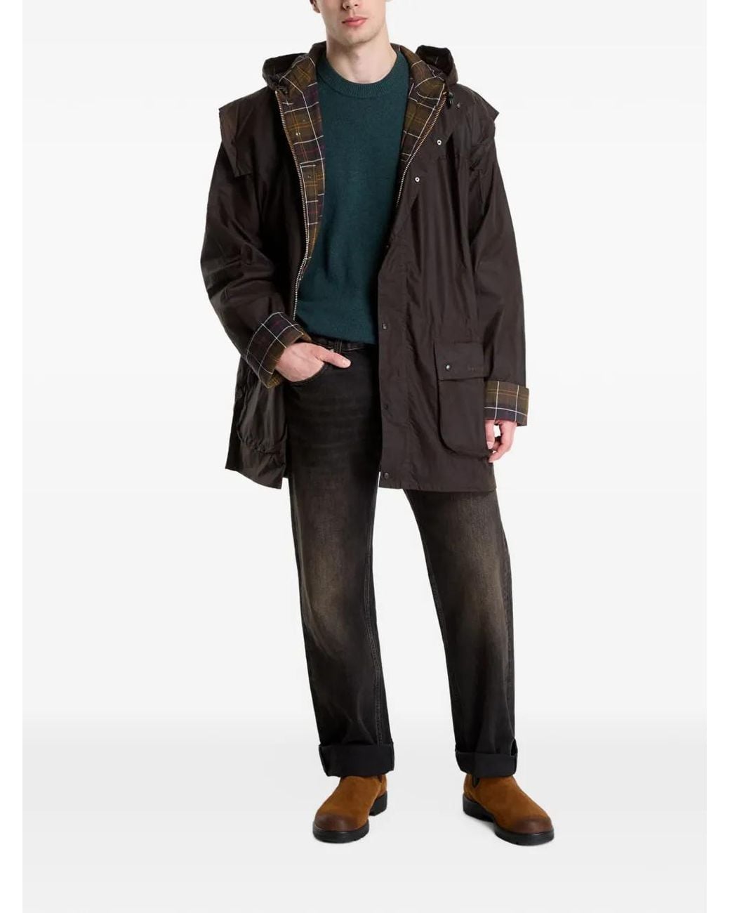 Barbour Black Classic Durham Waxed Jacket for men