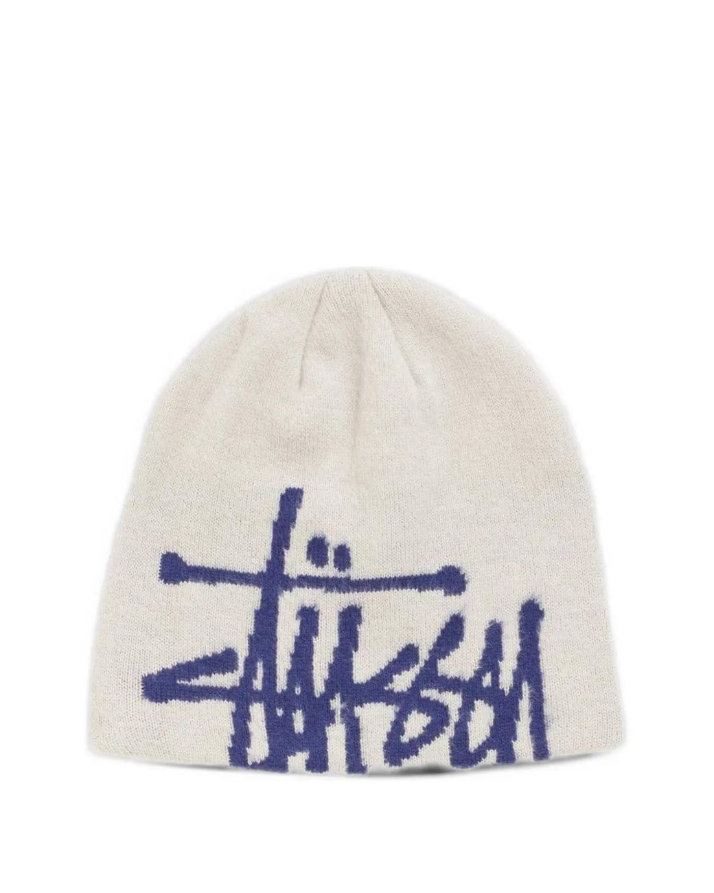Stussy White Brushed Out Basic Beanie Hat