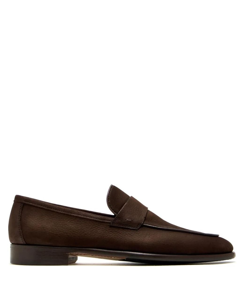 Magnanni Shoes Brown Penny Leather Loafers for men