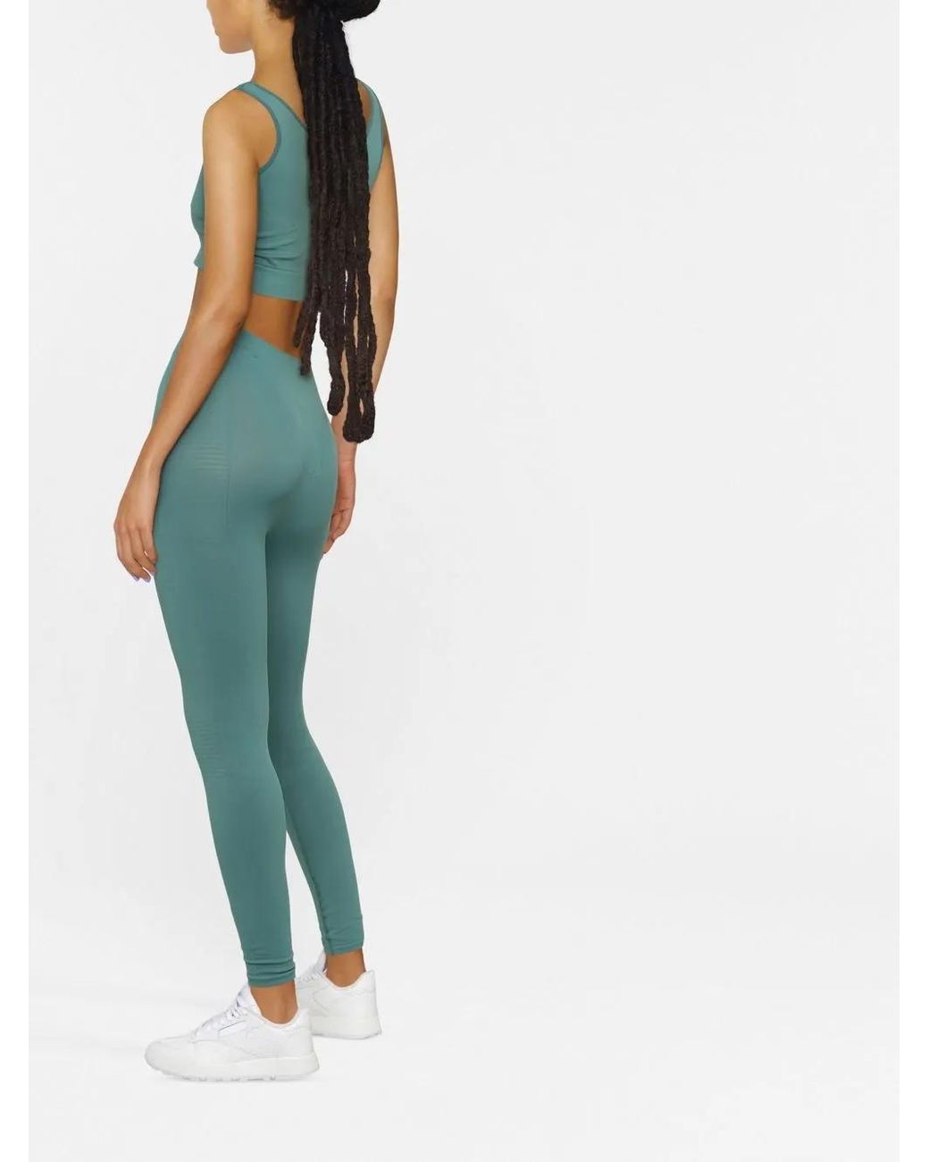 Rick Owens Green Ribbed-Knit Cropped Top