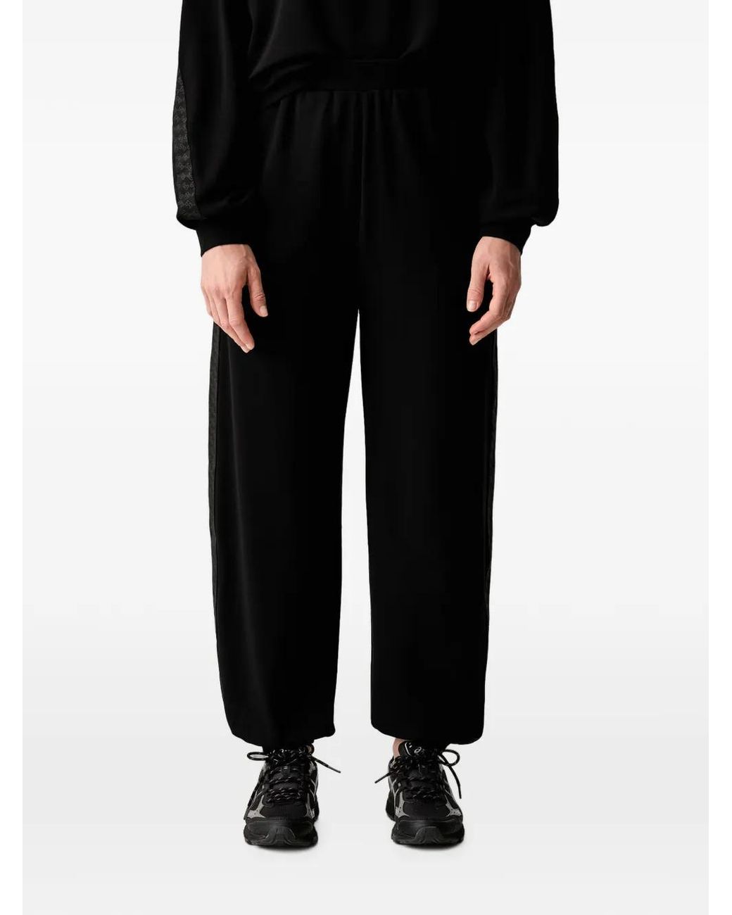 EA7 Black Logo-Print Tracksuit