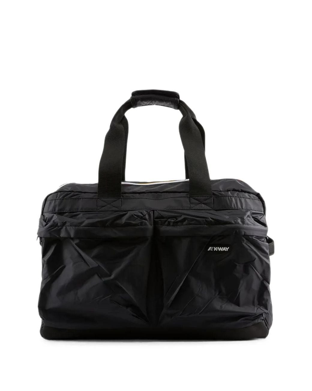 K-Way Black Logo-Patch Holdall Bag for men