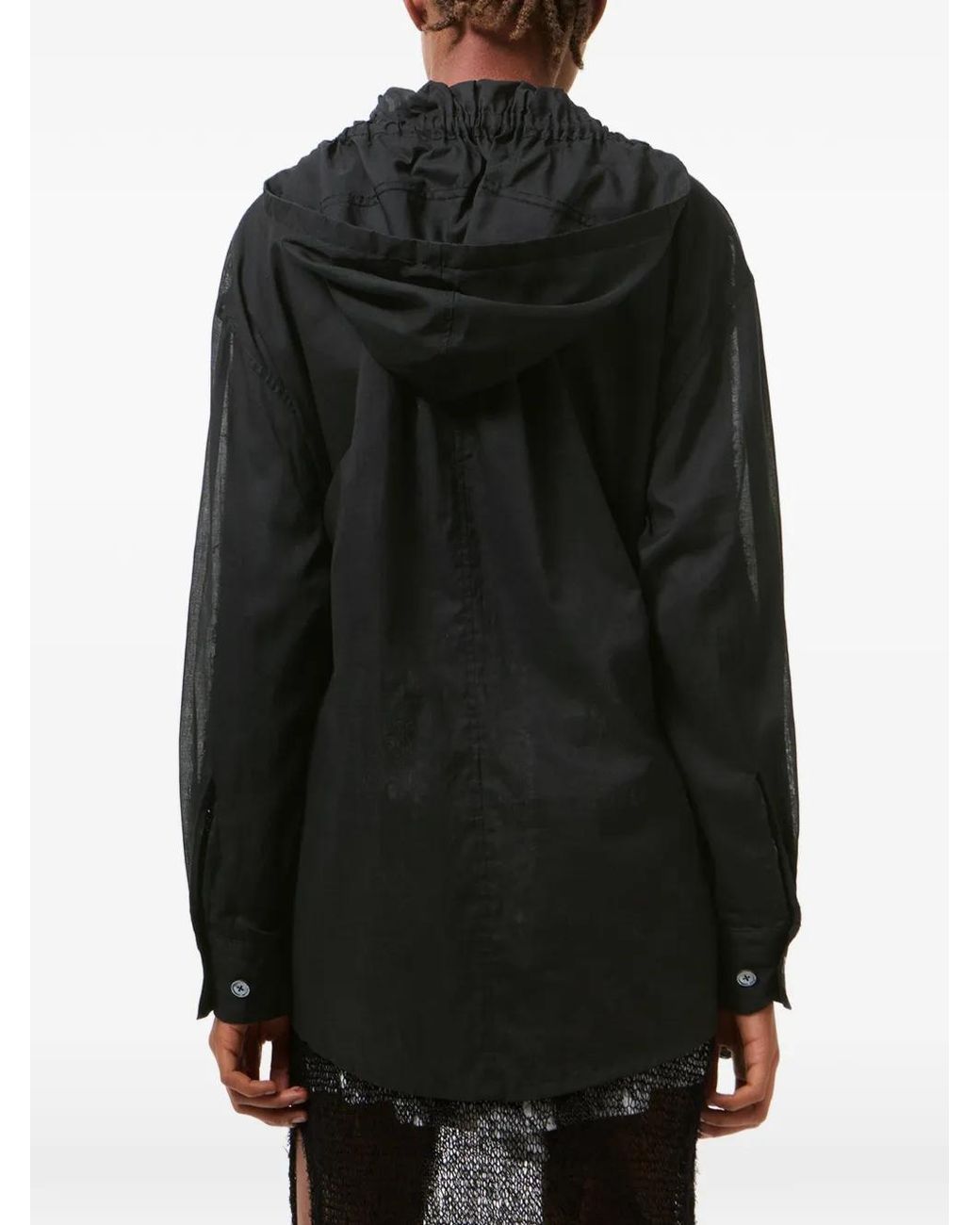 Our Legacy Black Hooded Button-Up Shirt