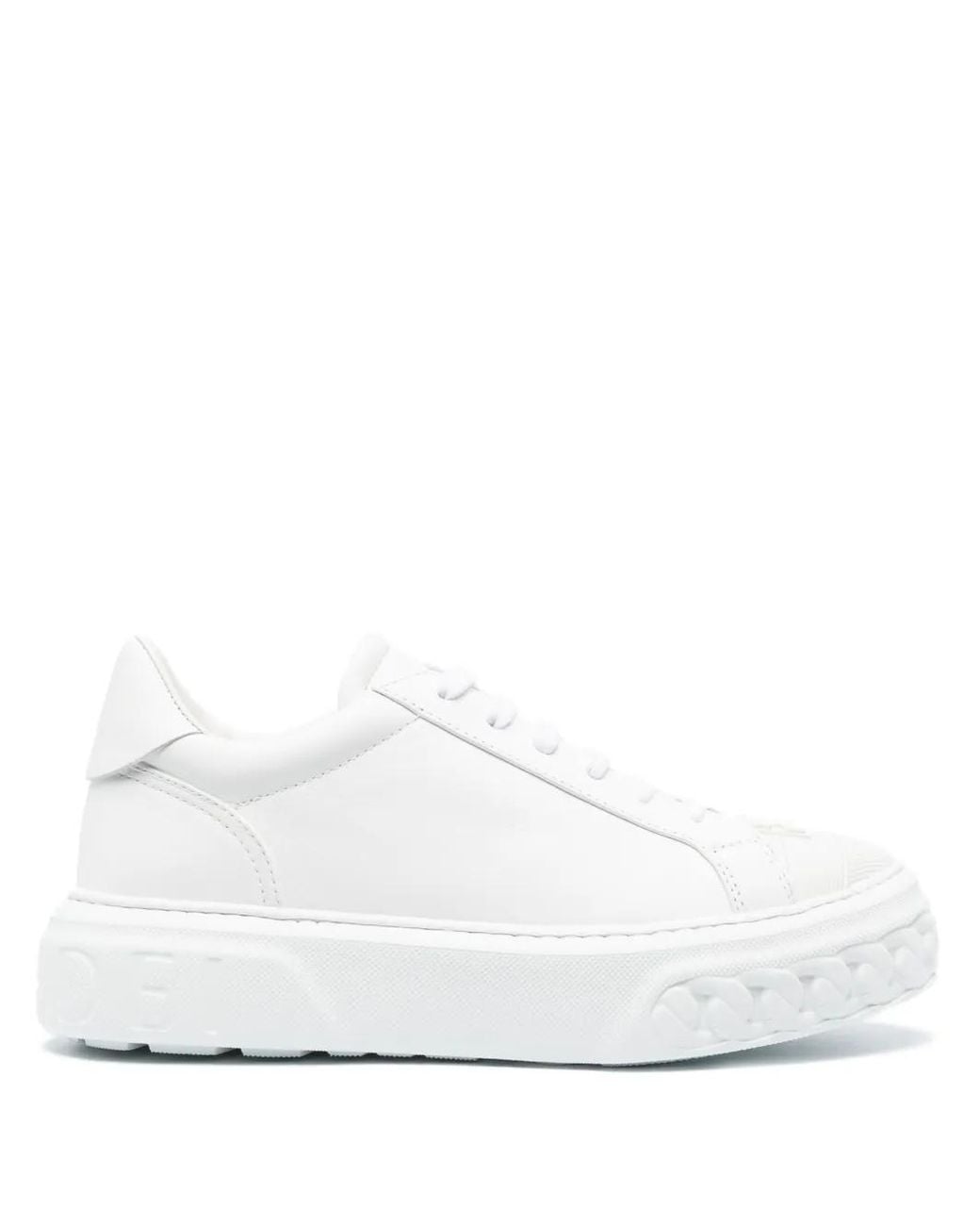 Casadei White Logo-Patch Low-Top Sneakers