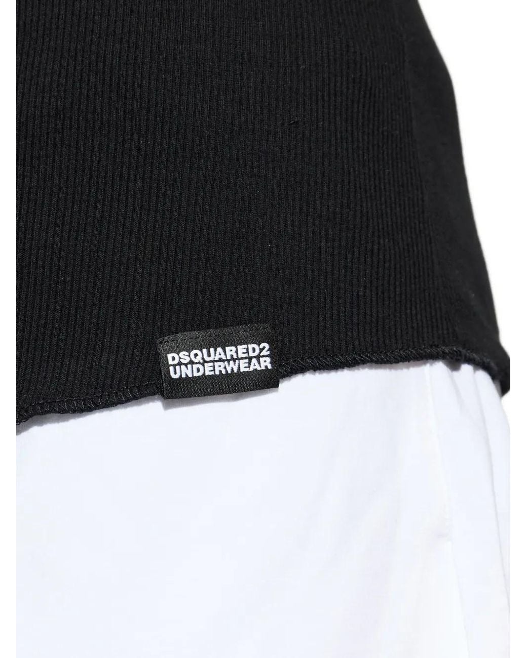 DSquared² Geribbelde Top in het Black voor heren