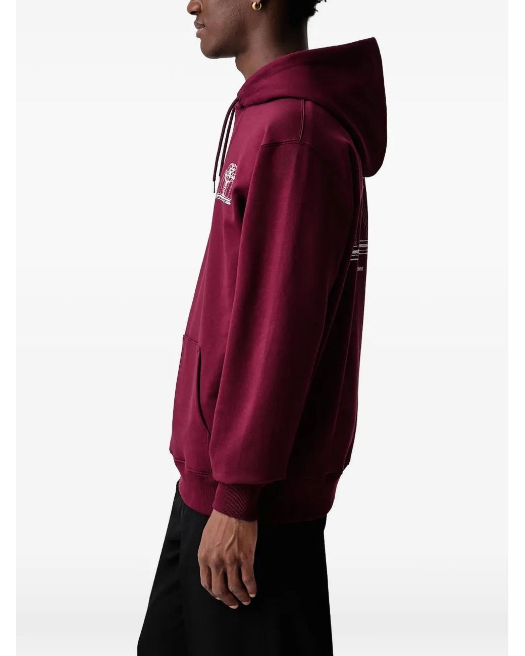 Drole de Monsieur Red Fountain-Print Hoodie for men