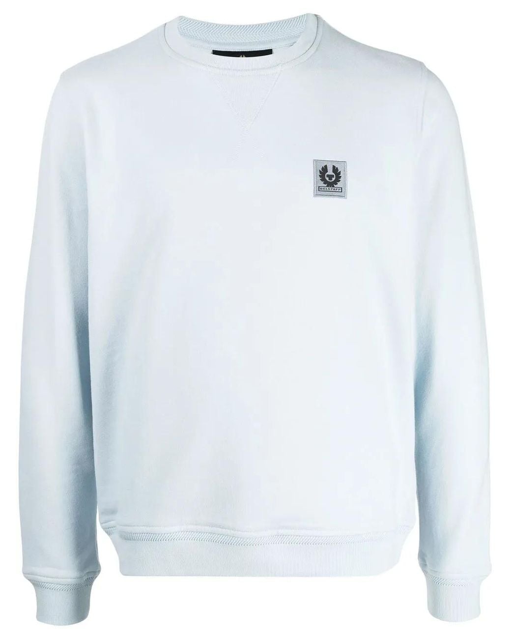 Belstaff Blue Logo Patch Long-Sleeved Sweatshirt for men