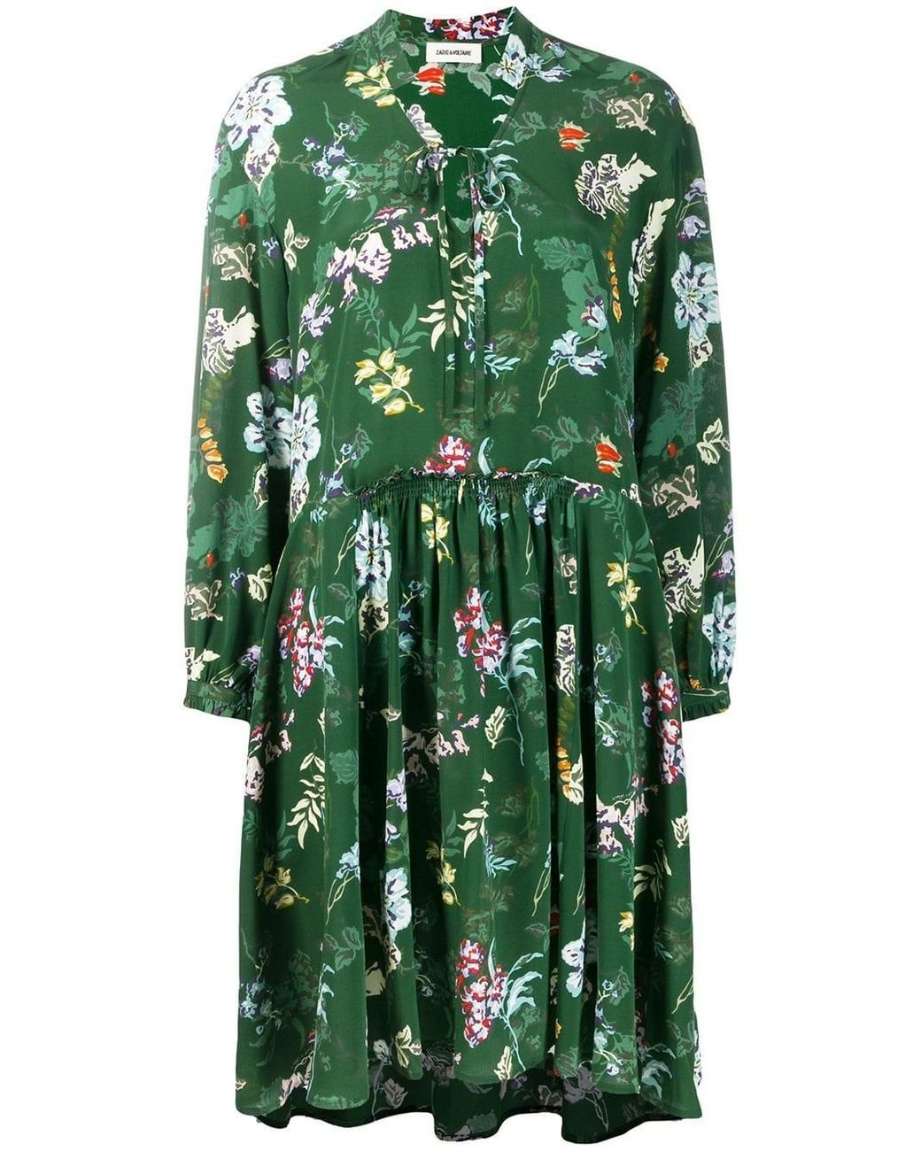 Zadig & Voltaire Silk Resist Printed Dress in Green | Lyst