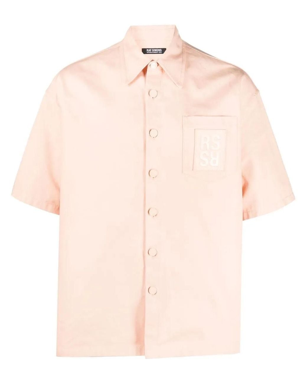 Chemise En Coton À Patch Logo Raf Simons pour homme en coloris Pink