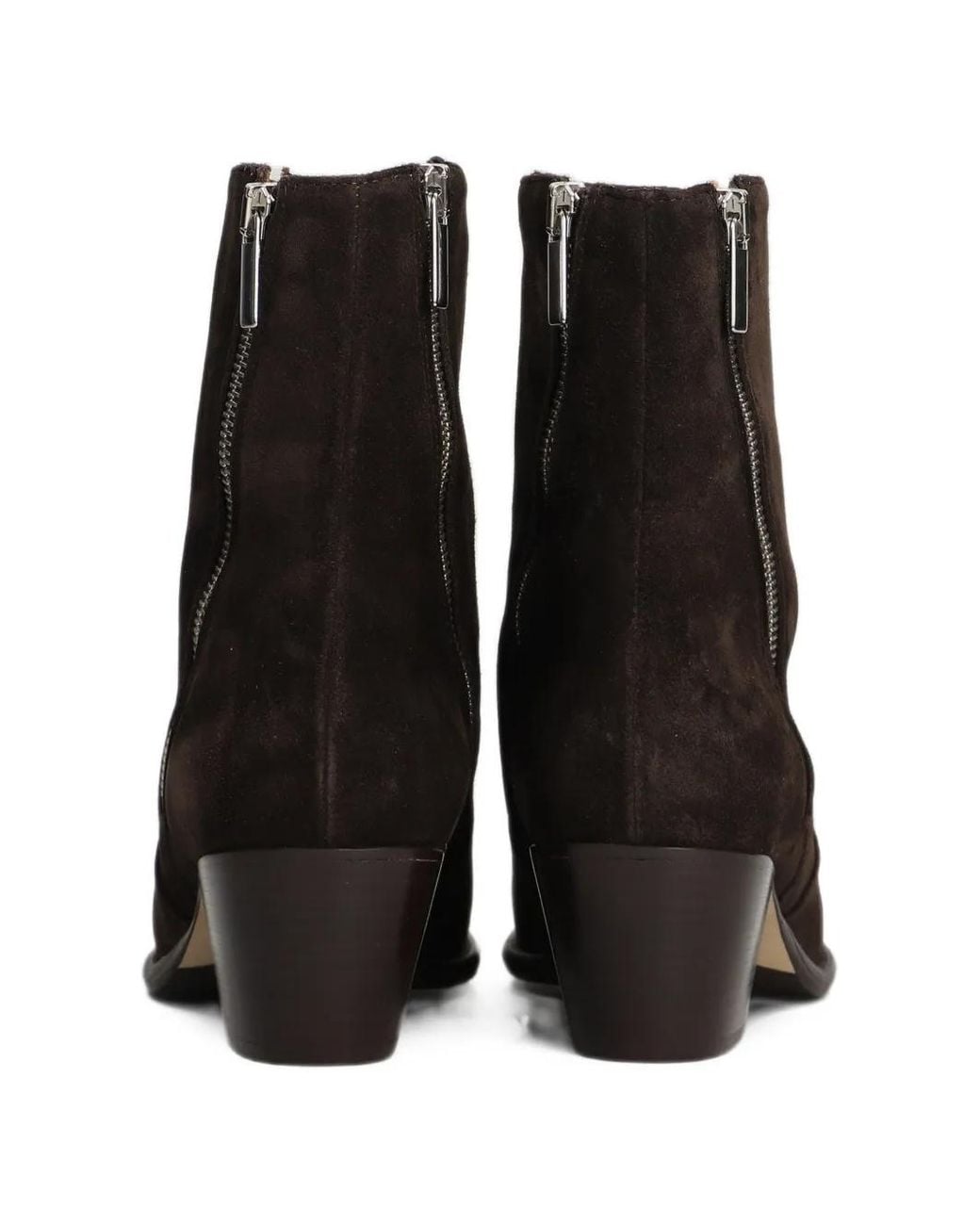 Anna F. Black Suede Side-Zip Ankle Boots