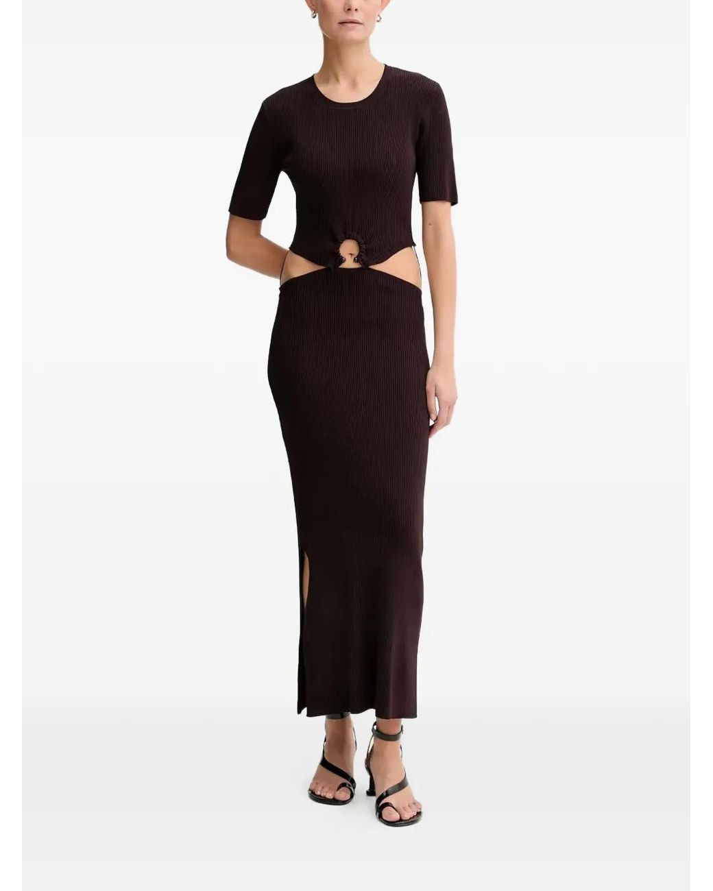 Sessun Black Cut-Out Midi Dress