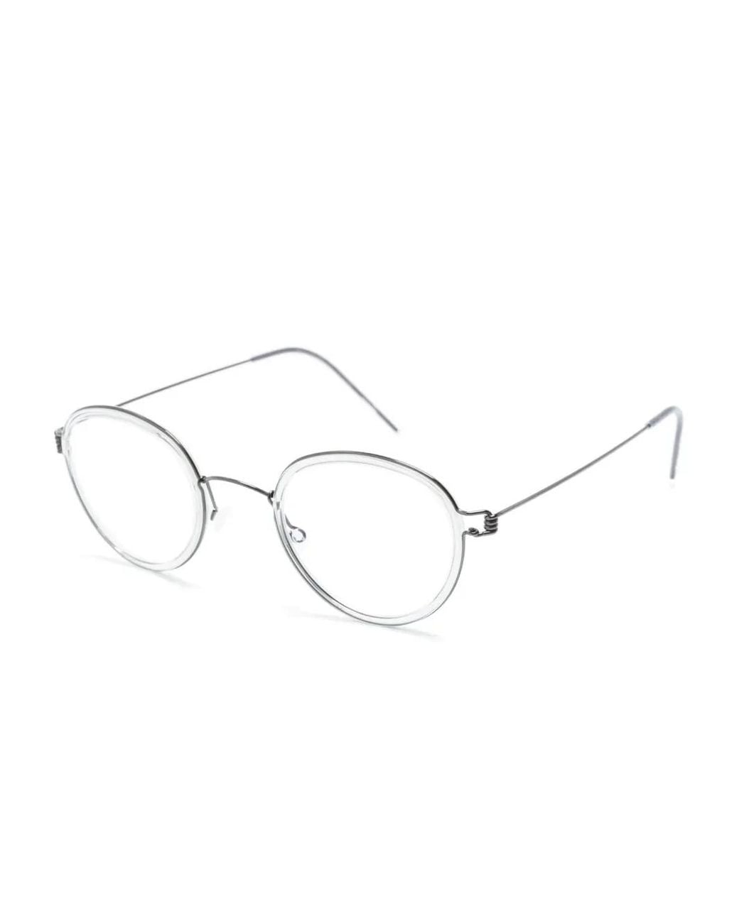 Lindberg Black Tortoiseshell Round-Frame Glasses