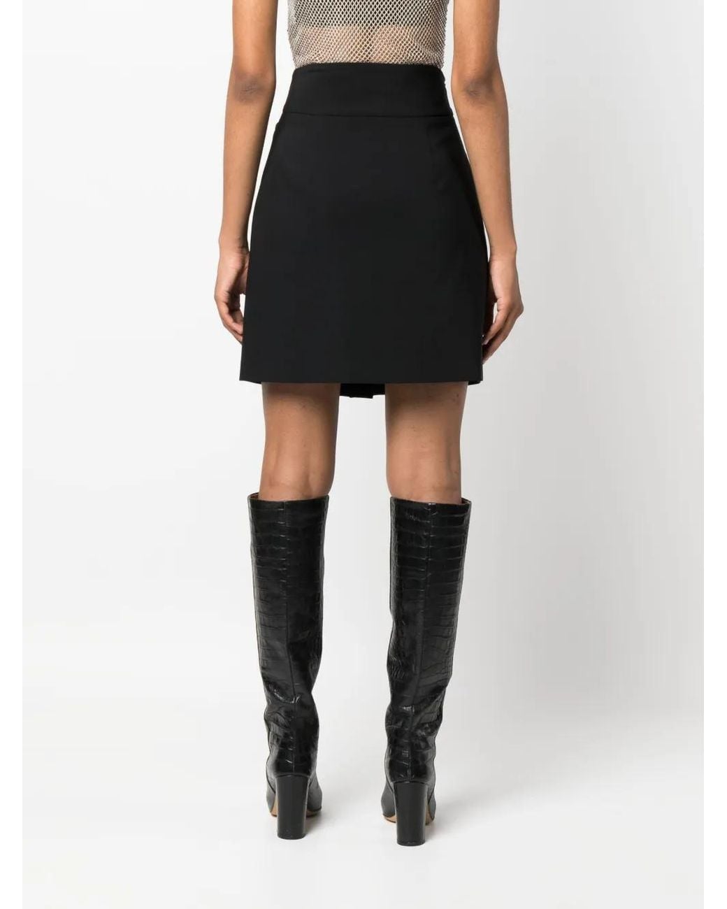 Genny Black High-Waisted A-Line Skirt