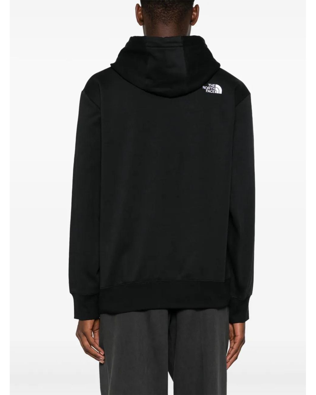 The North Face Black Embroidered Logo Cotton-Blend Hoodie for men