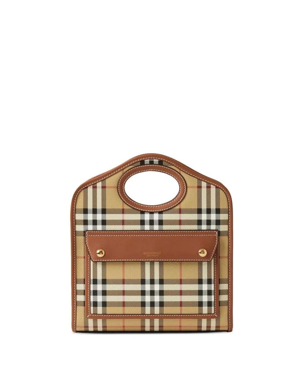 Borsa Tote Mini A Quadri di Burberry in White