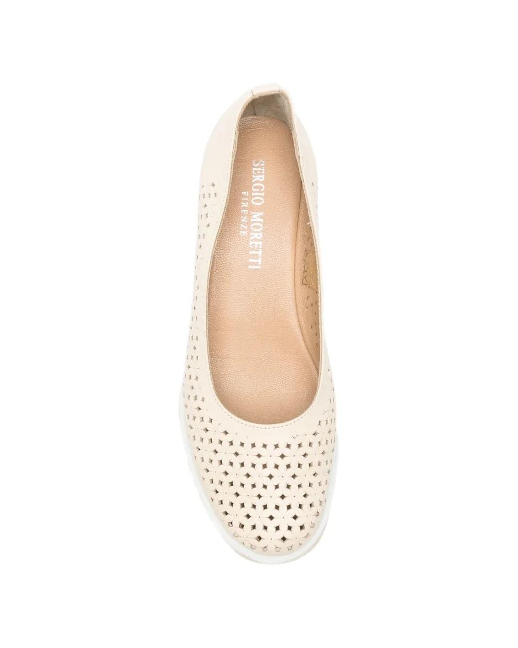 SERGIO MORETTI FIRENZE Natural Perforated Wedge Pumps