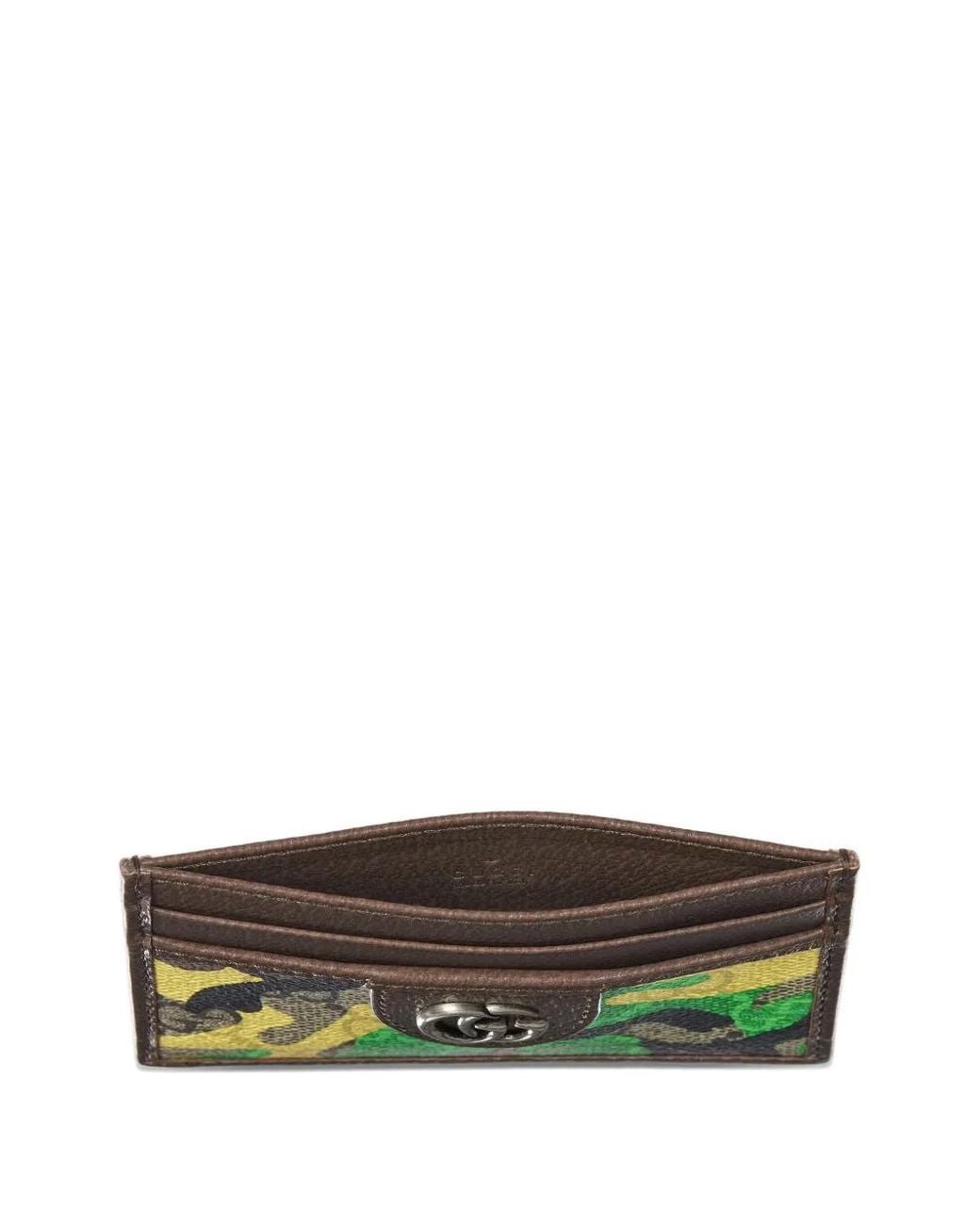 Tarjetero Gg Con Motivo Militar Gucci de hombre de color Gray
