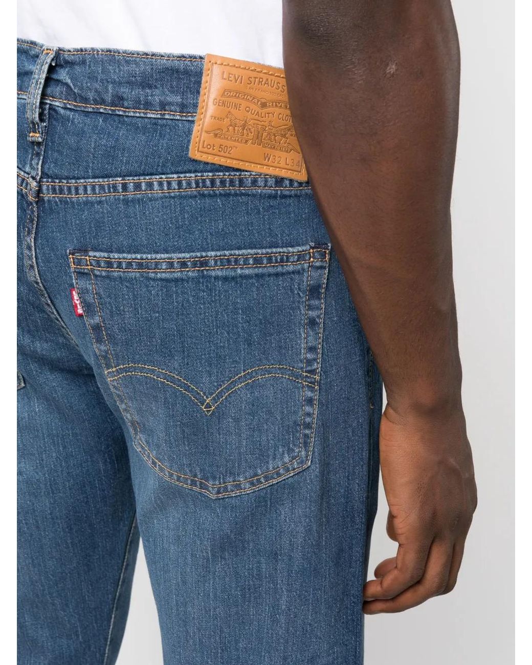 Levi's Blue Logo-Patch Straight-Leg Jeans for men