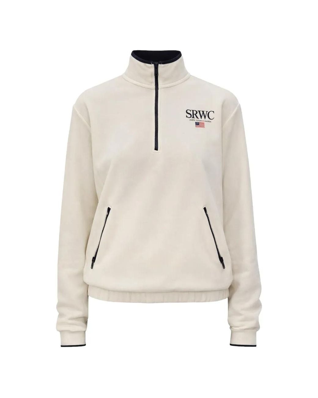 Sporty & Rich Natural Half-Zip Fleece Jacket