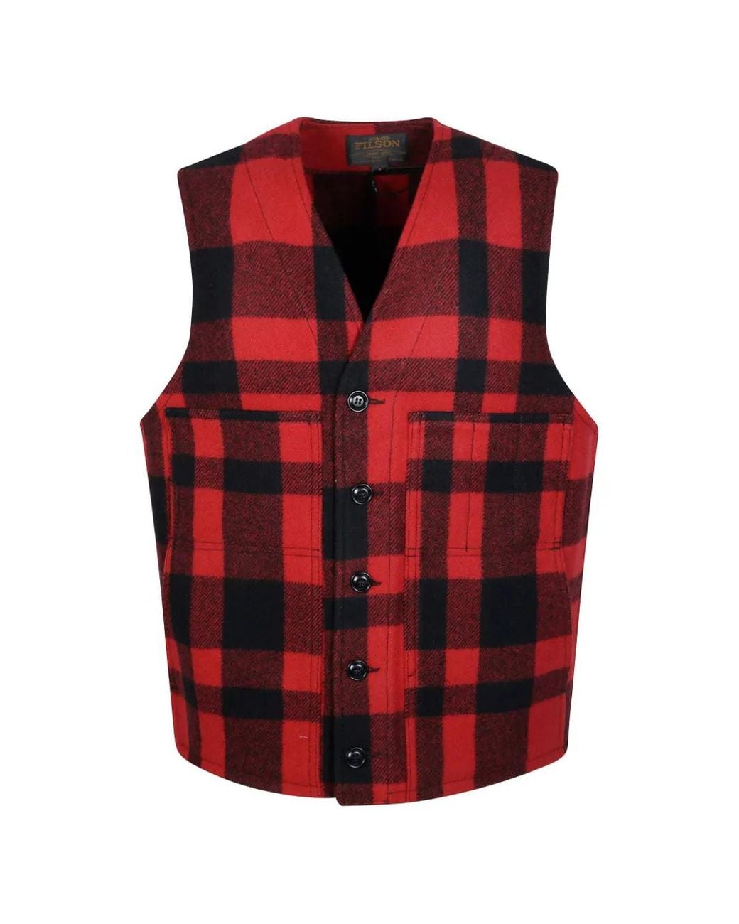 Filson Red Mackinaw Wool Vest for men