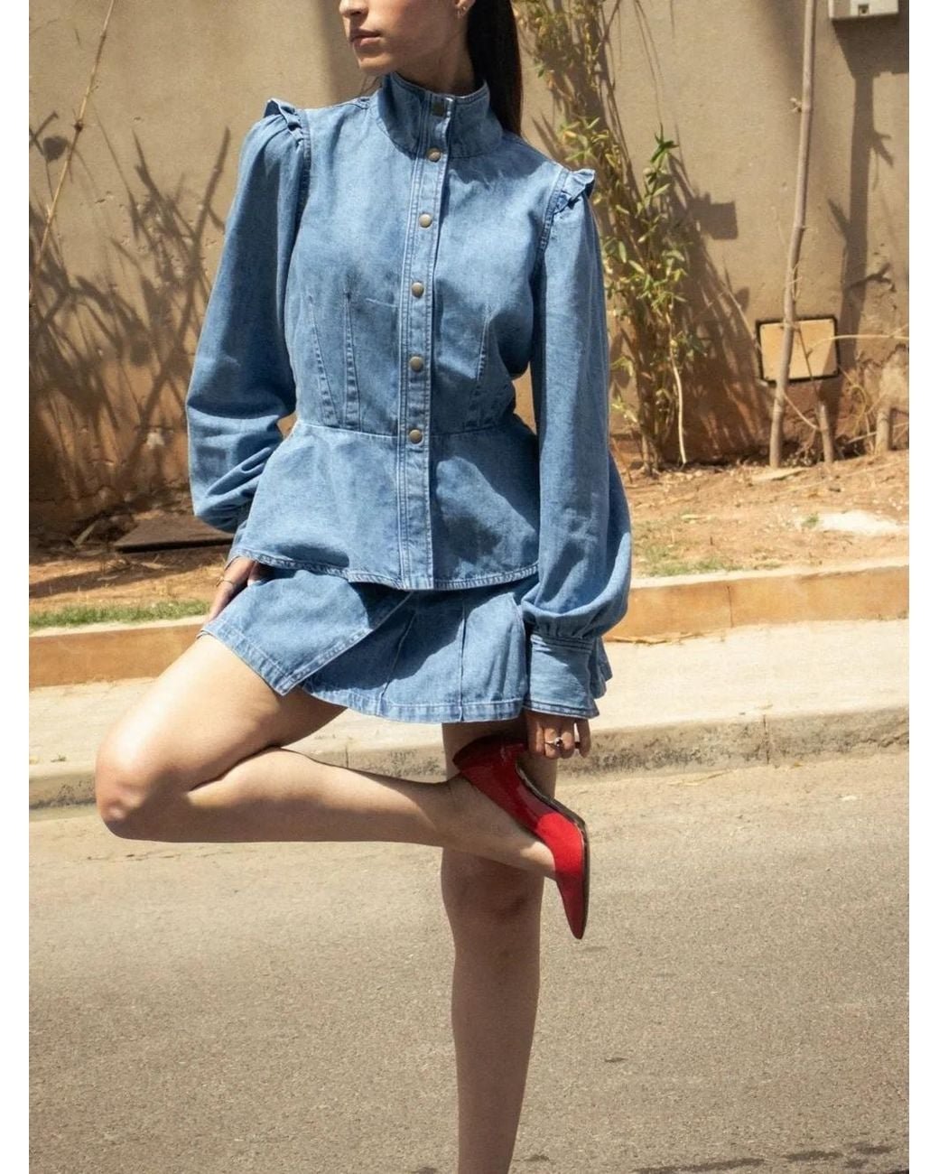 SOEUR & FRÈRES Blue The Pearl Mini Skirt