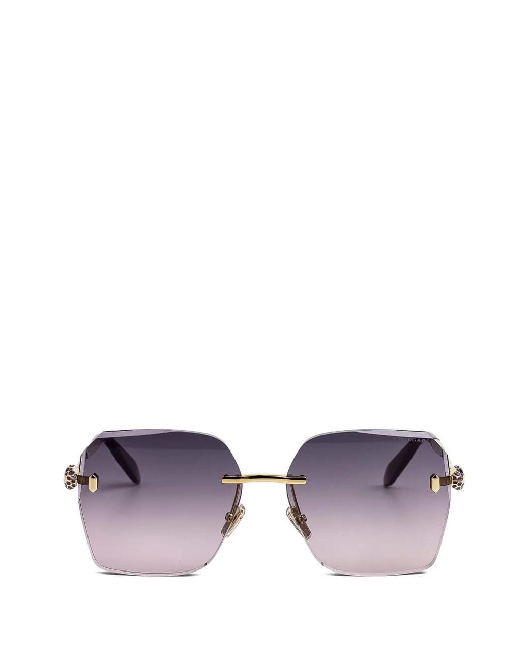 BVLGARI Purple Serpenti Geometric-Frame Sunglasses