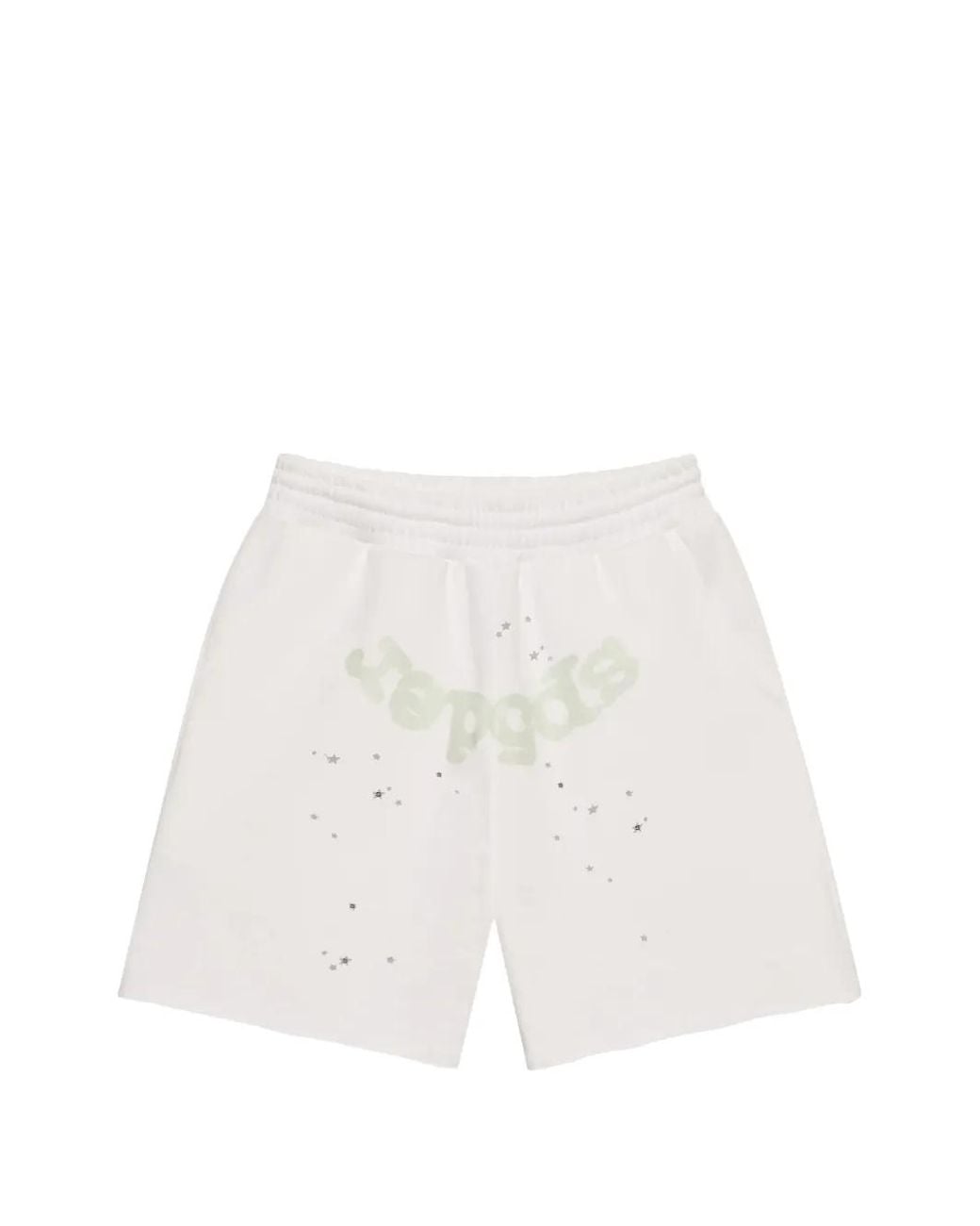 Sp5der White Logo-Print Star-Motif Shorts for men