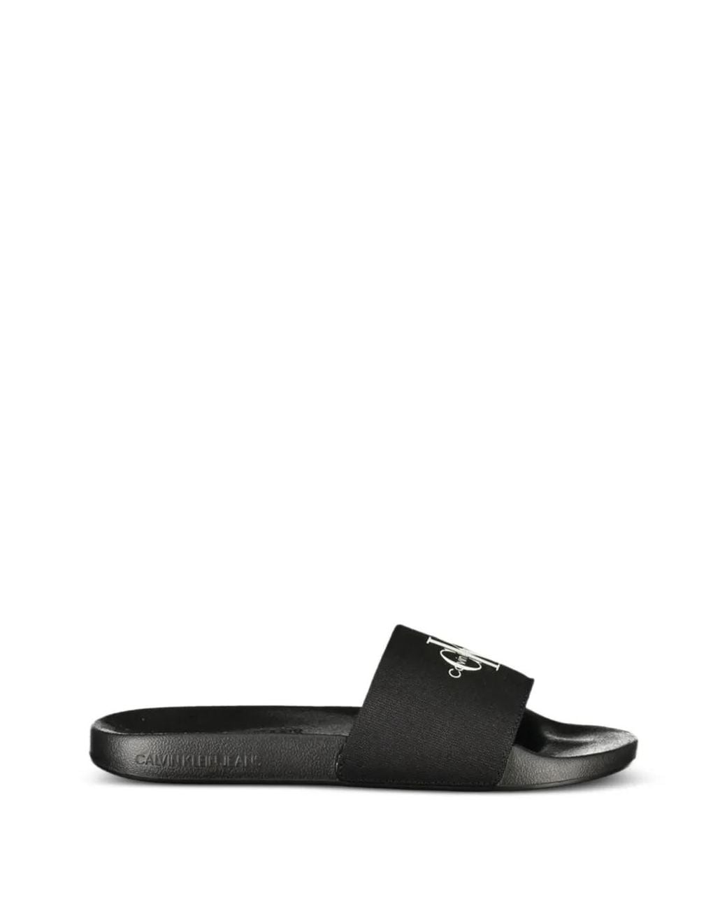 Calvin Klein Black Logo-Print Slides for men