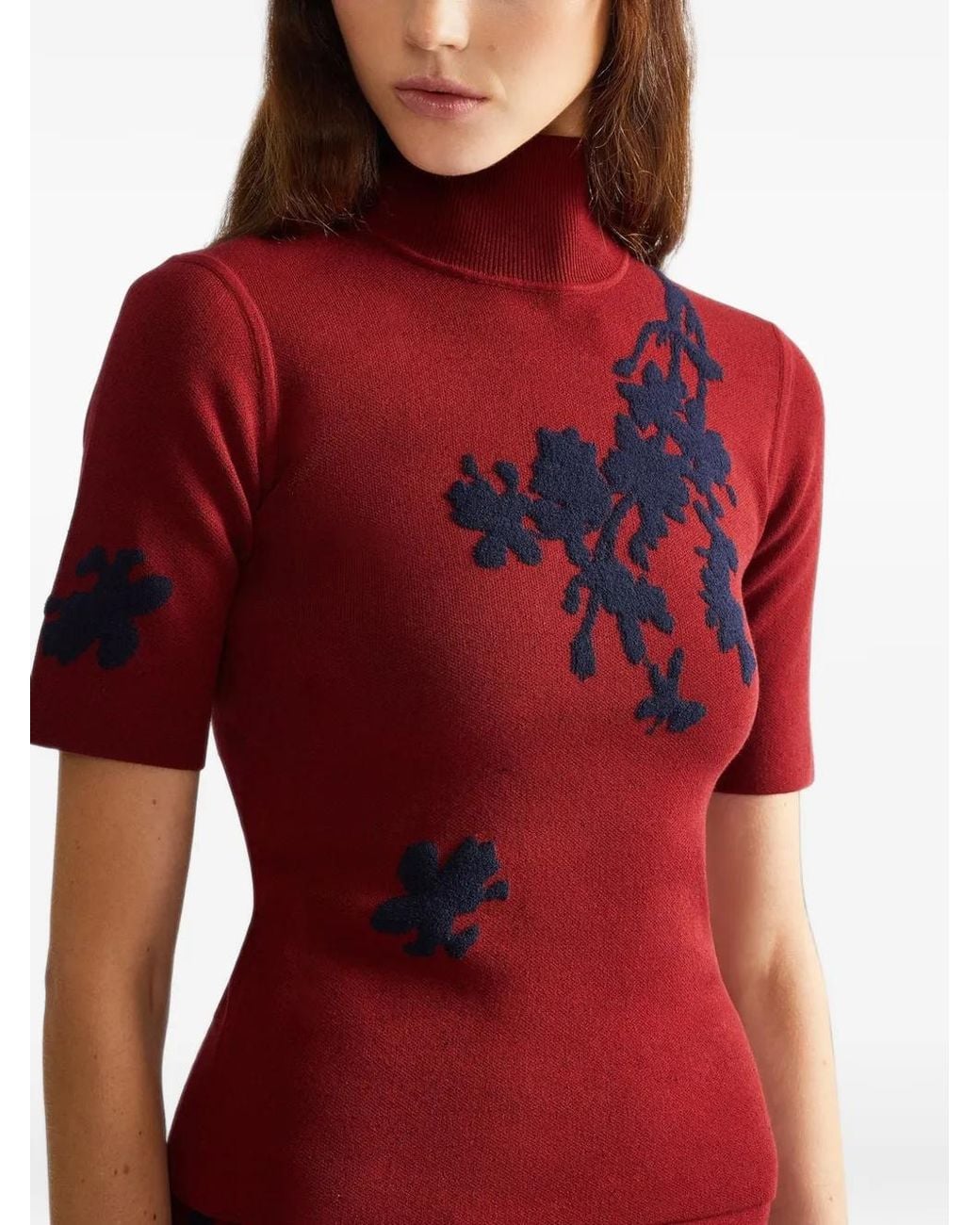 Erdem Red Short-Sleeve Top