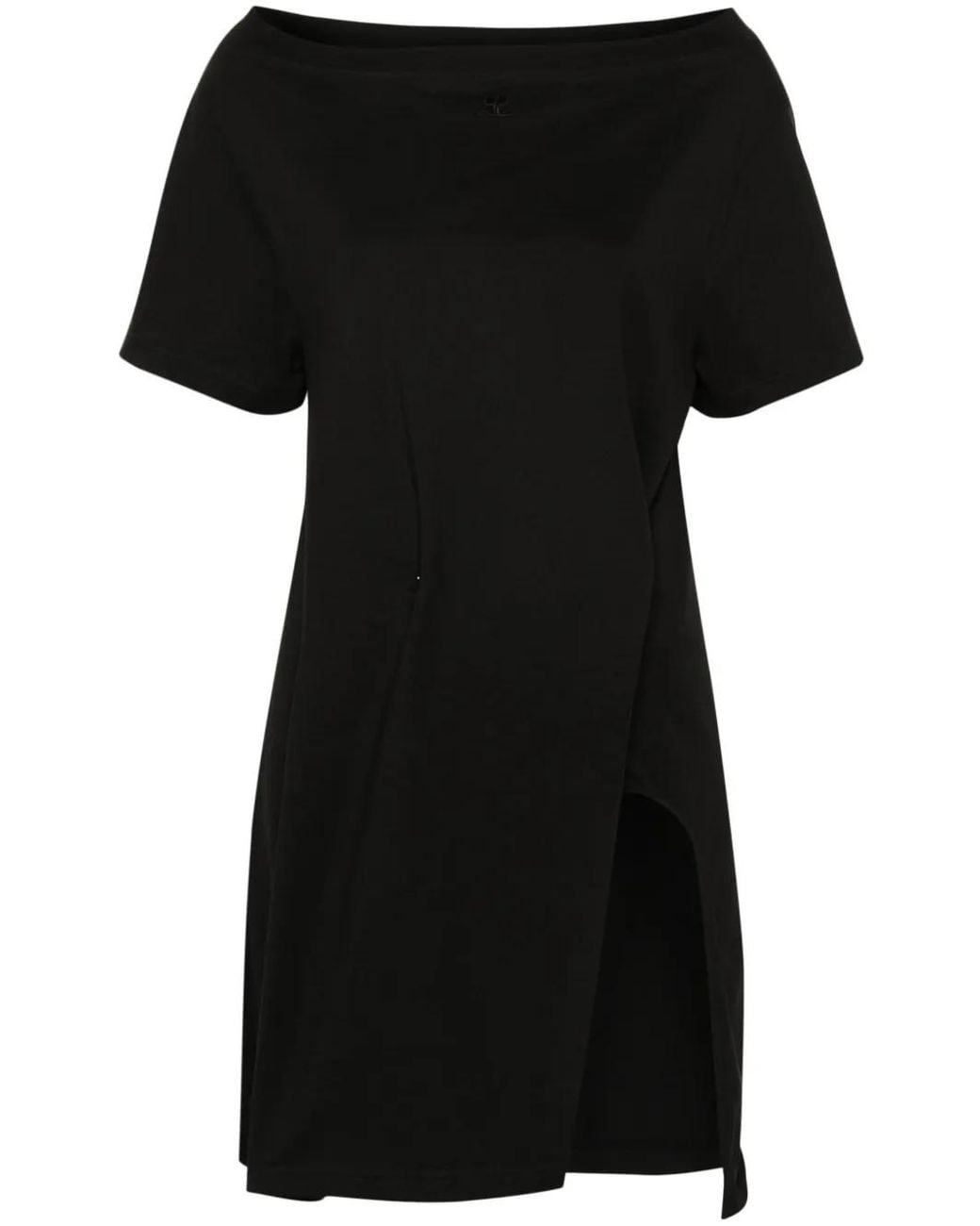Courreges Black Twisted T Shirt Mini Dress