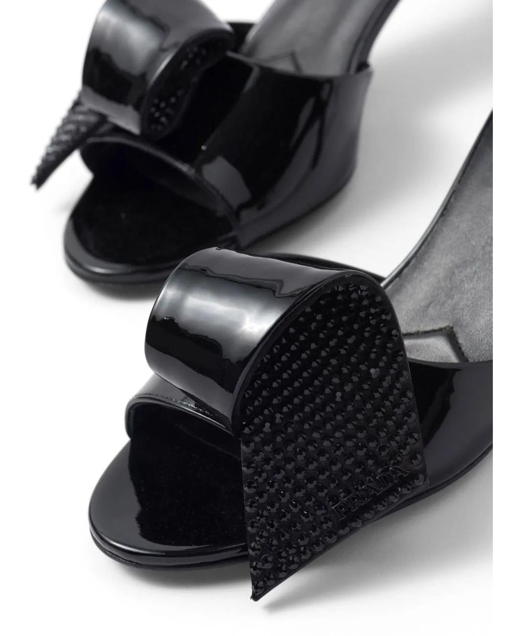 Prada Black Heeled Mules