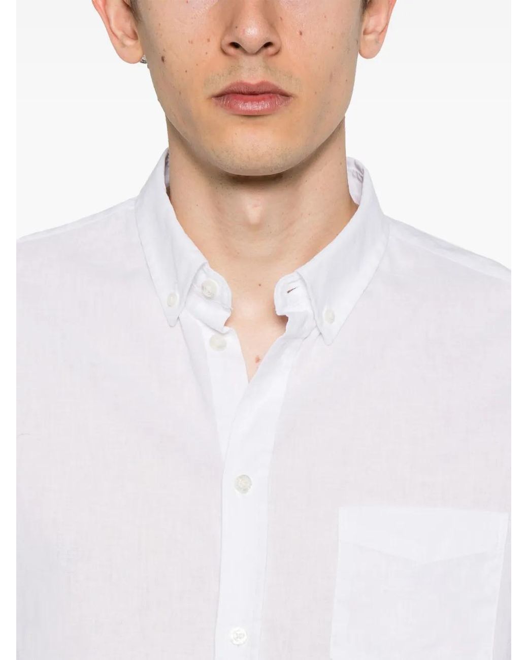 Samsøe & Samsøe White Liam Slub-Texture Shirt for men